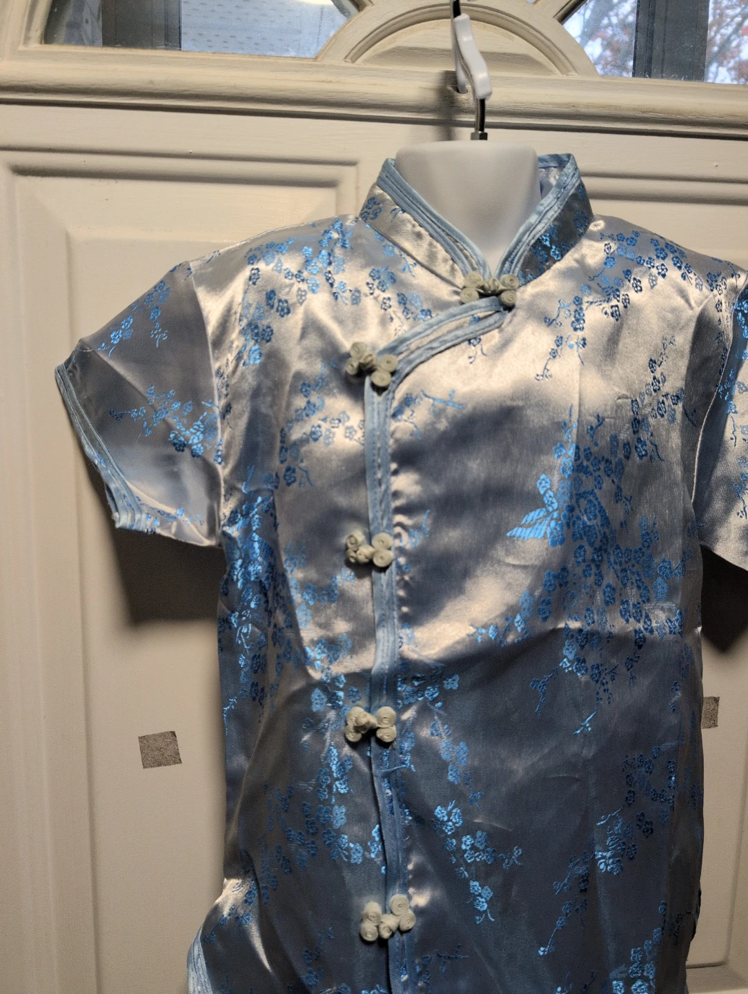 Light Blue Satin Traditional Outfit - photo 2