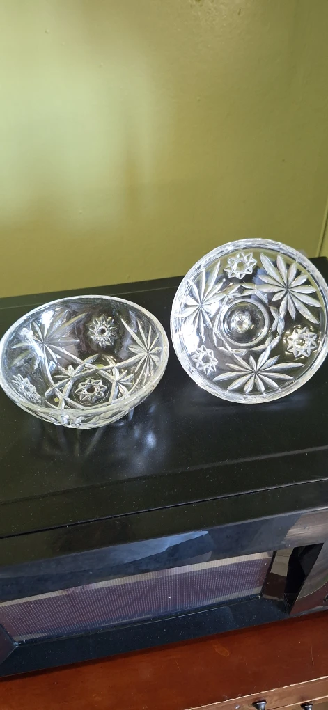 Clear Cut Glass Candy Dish - photo 3