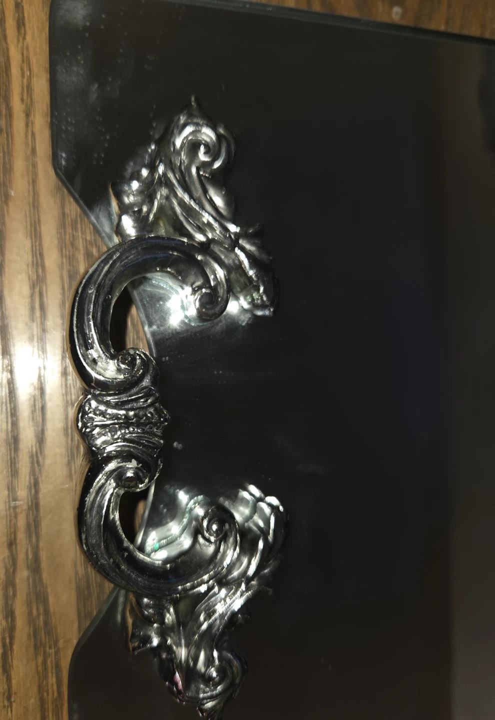 Vintage Mirrored Vanity Tray — Silver-Tone Hollywood Regency - photo 2
