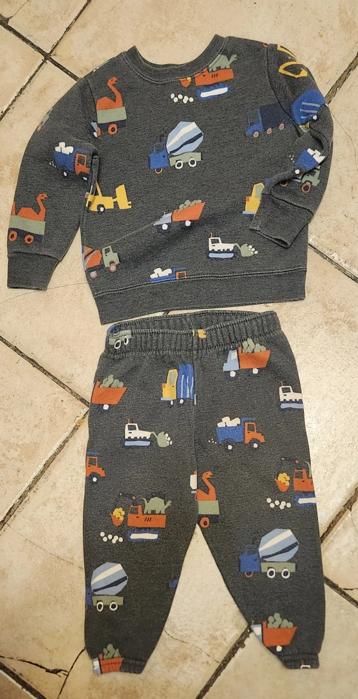 Toddler Boys Construction Truck Outfit Set