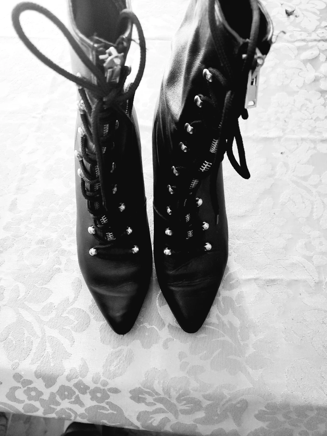 Black Lace-Up Ankle Boots - photo 4