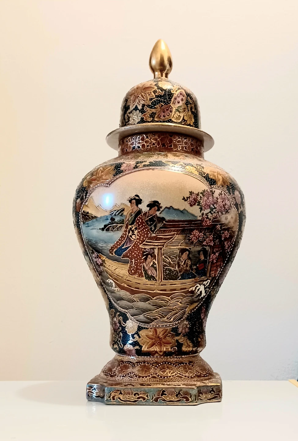 Vtg 16" Decorative Ceramic Vase