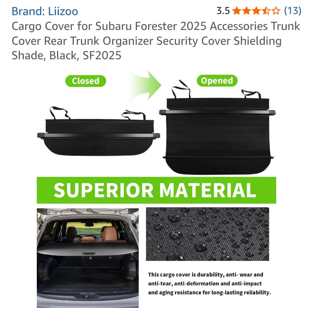 Liizoo Cargo Cover for 2025 Subaru Forester - photo 5