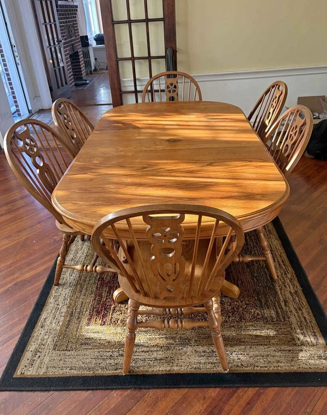 Free Wooden  Dining Table and 6 Chairs Set
