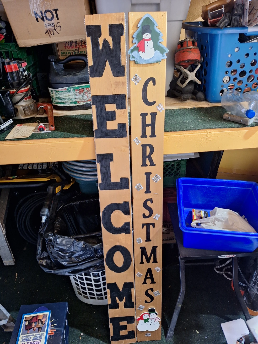 Wooden Welcome Christmas Porch Signs