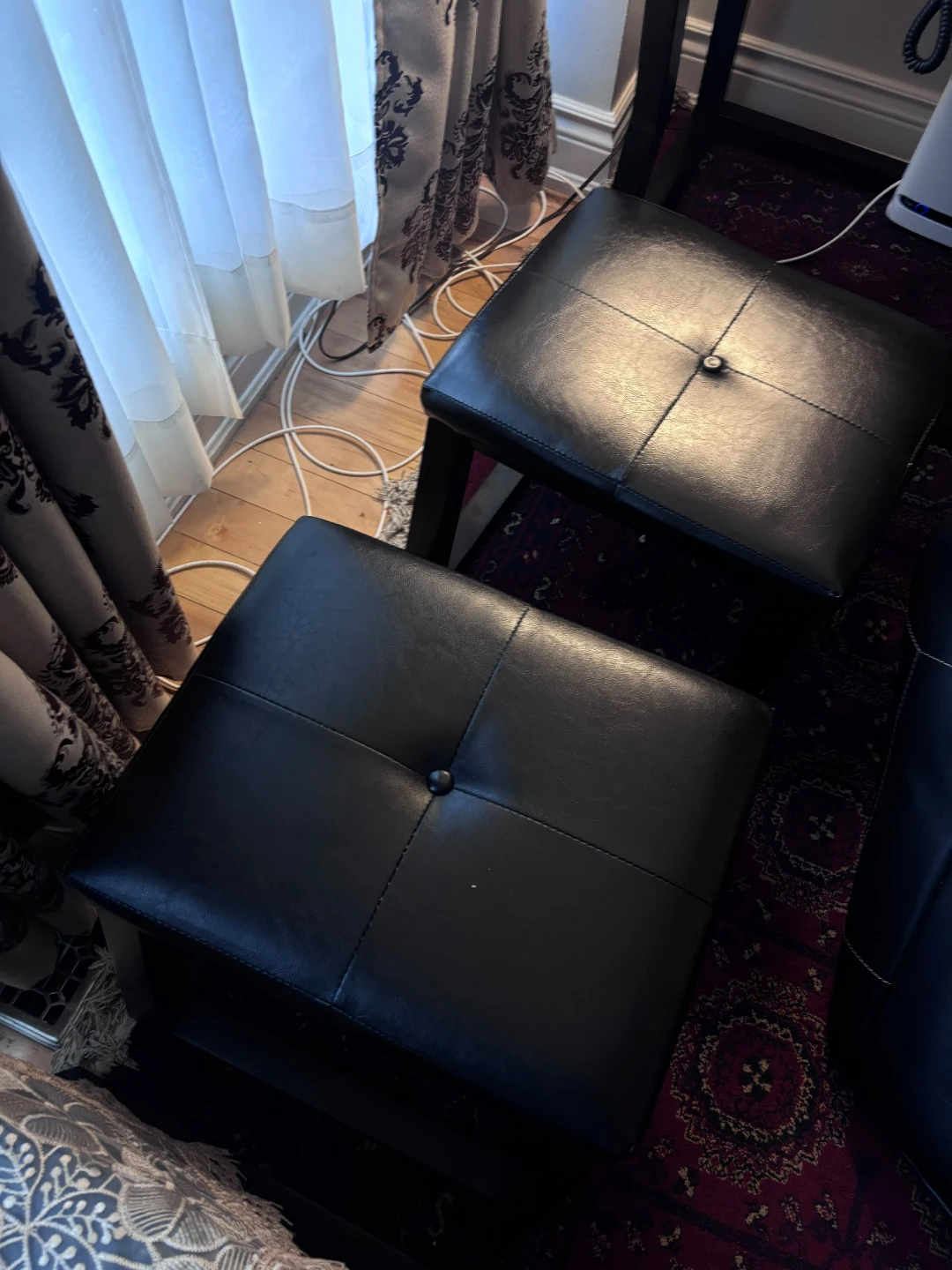 Pair of Black Faux Leather sofa - photo 4