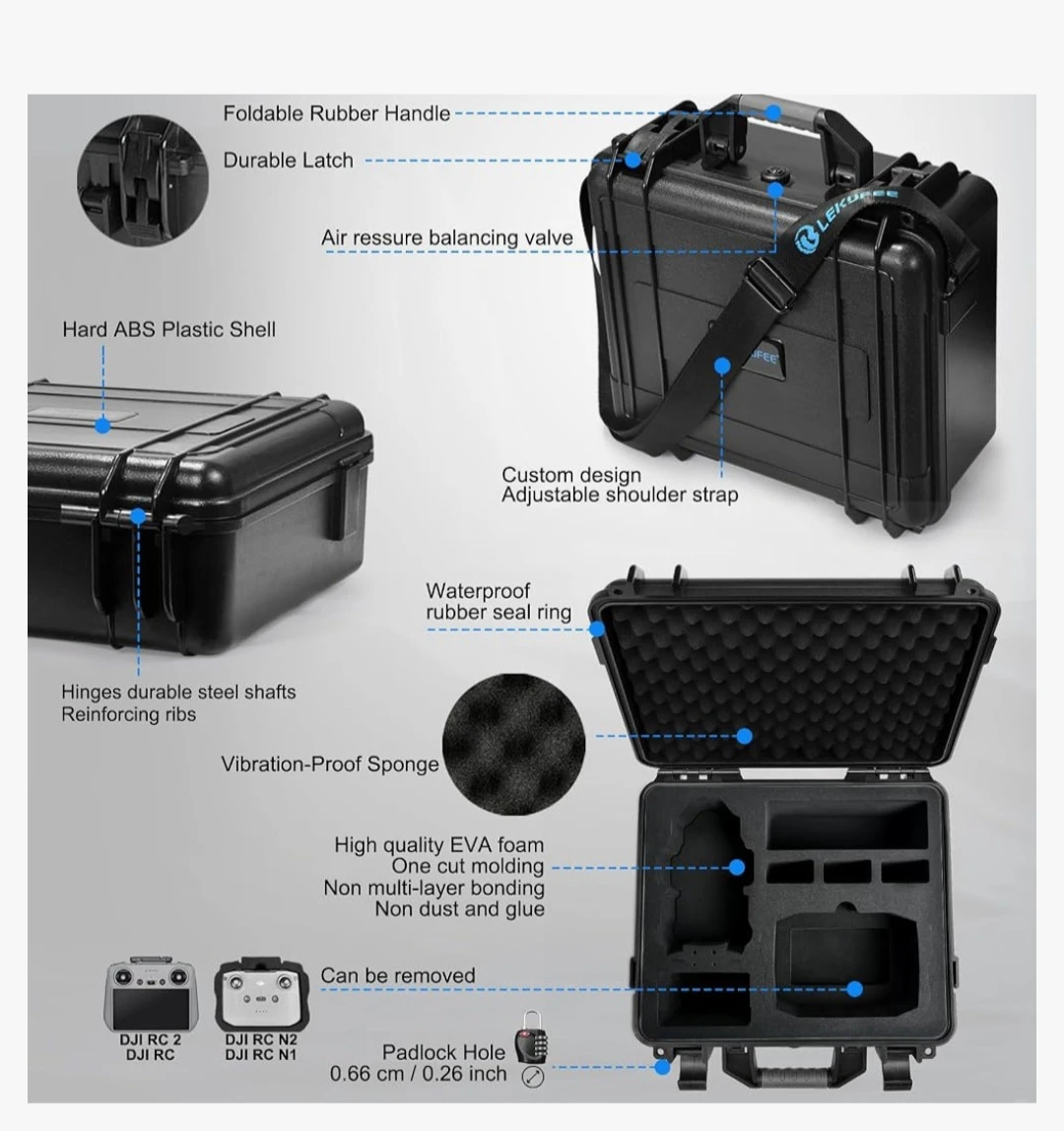 Lekufee Waterproof Carrying Case for DJI Mini - photo 5