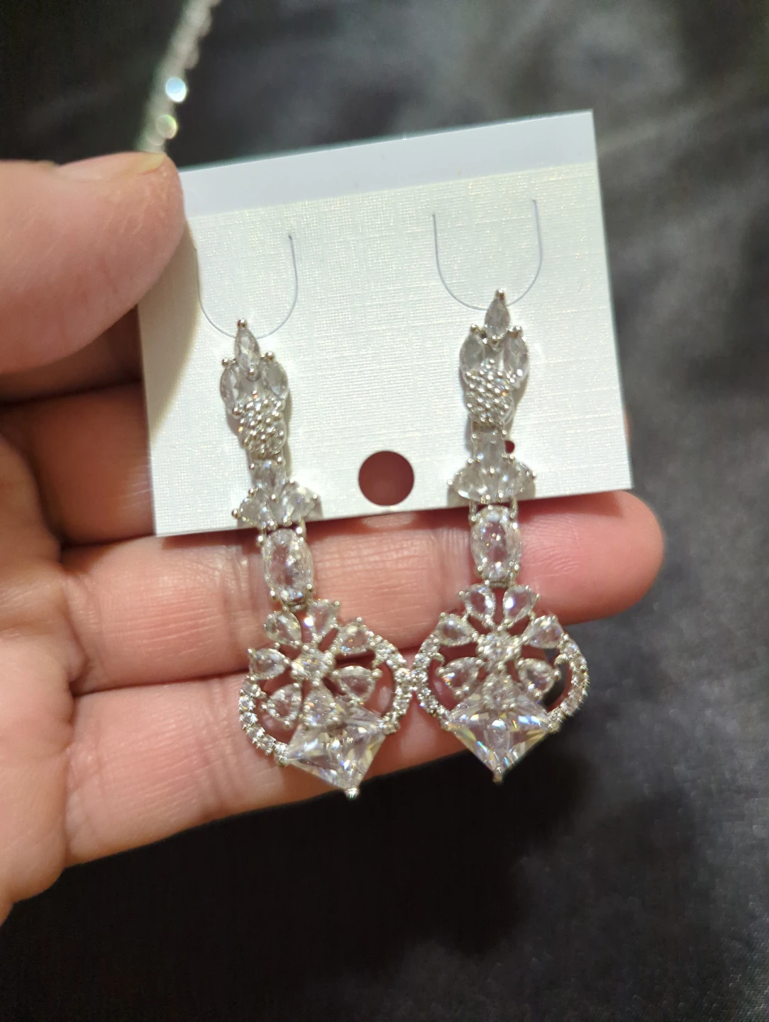 High Quality Cubic Zirconia Necklace and Earring Set - photo 4