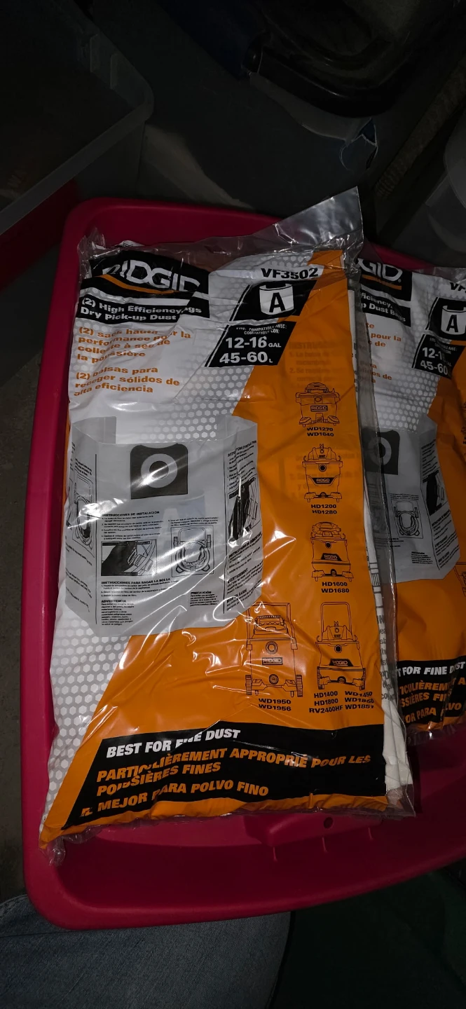 Ridgid VF3502 High Efficiency Dust Bags