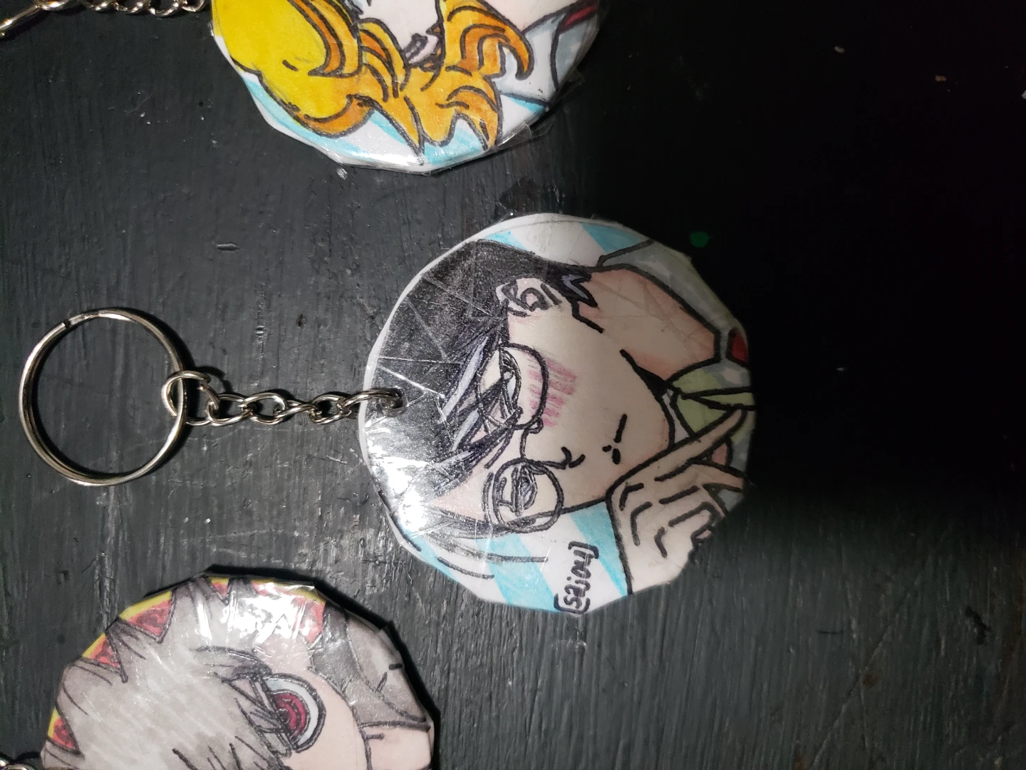 Set of 7 handmade anime character keychains - photo 3
