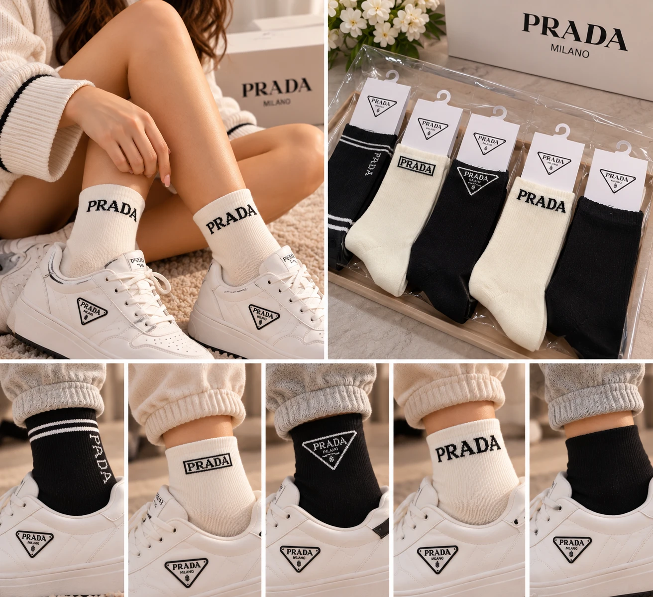 Set of 5 Prada Socks