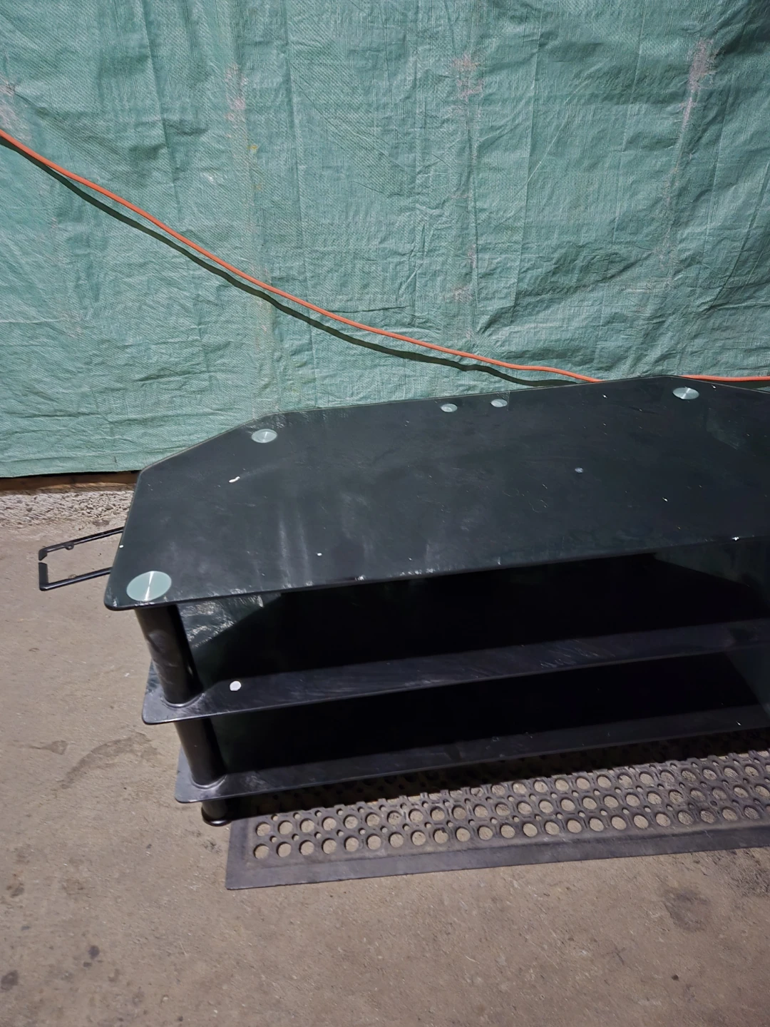 Black Tempered Glass TV Stand - photo 5