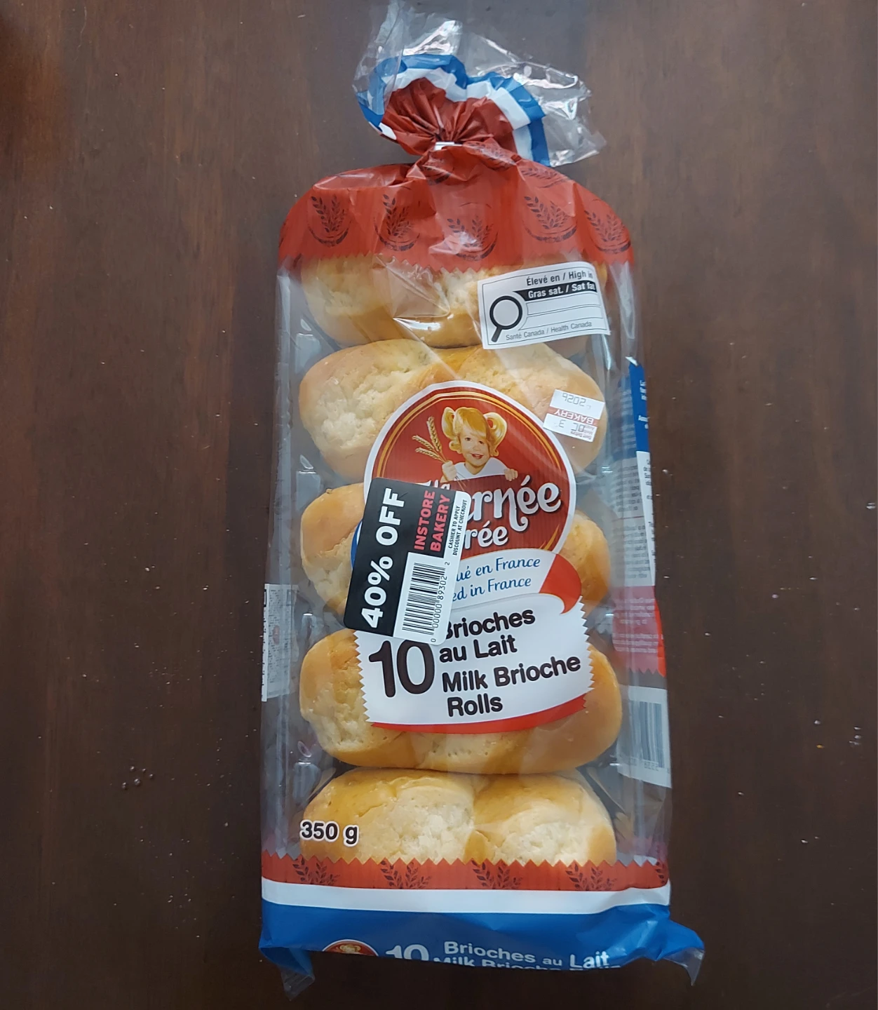Free - Pack of 10 Journee Doree Milk Brioche Rolls