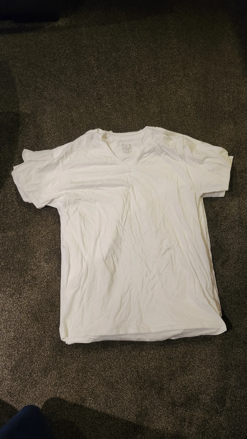 Fruit of the Loom White V-Neck T-Shirt XLT- Set of 6