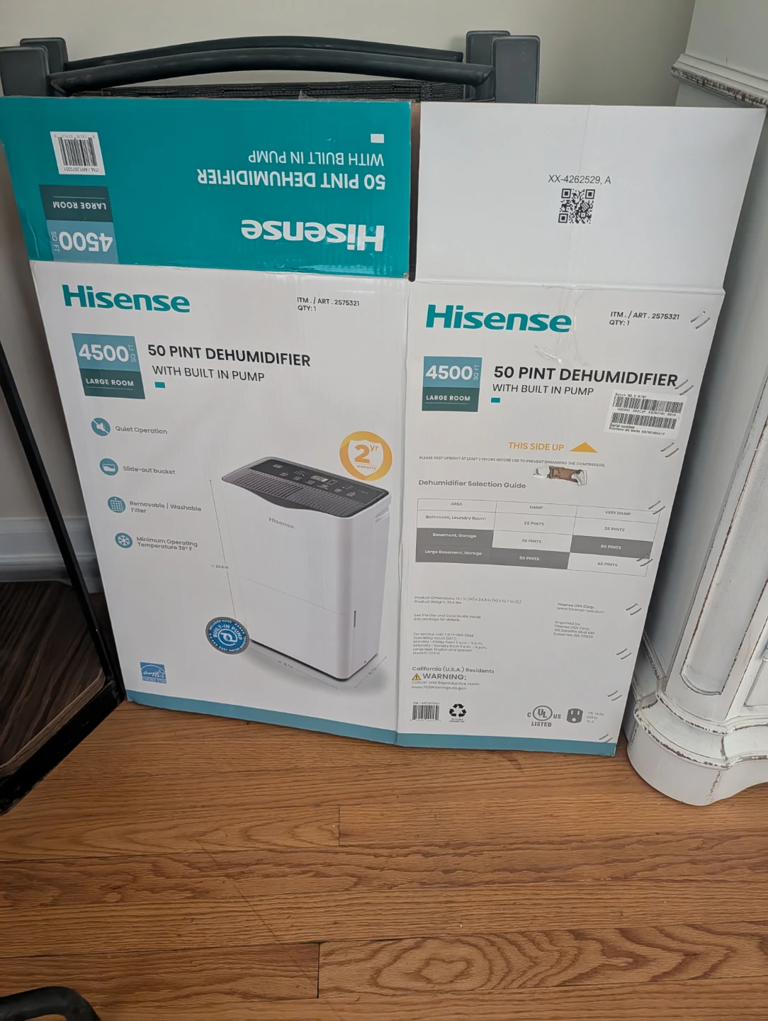 Hisense 50 Pint Dehumidifier with Built-in Pump