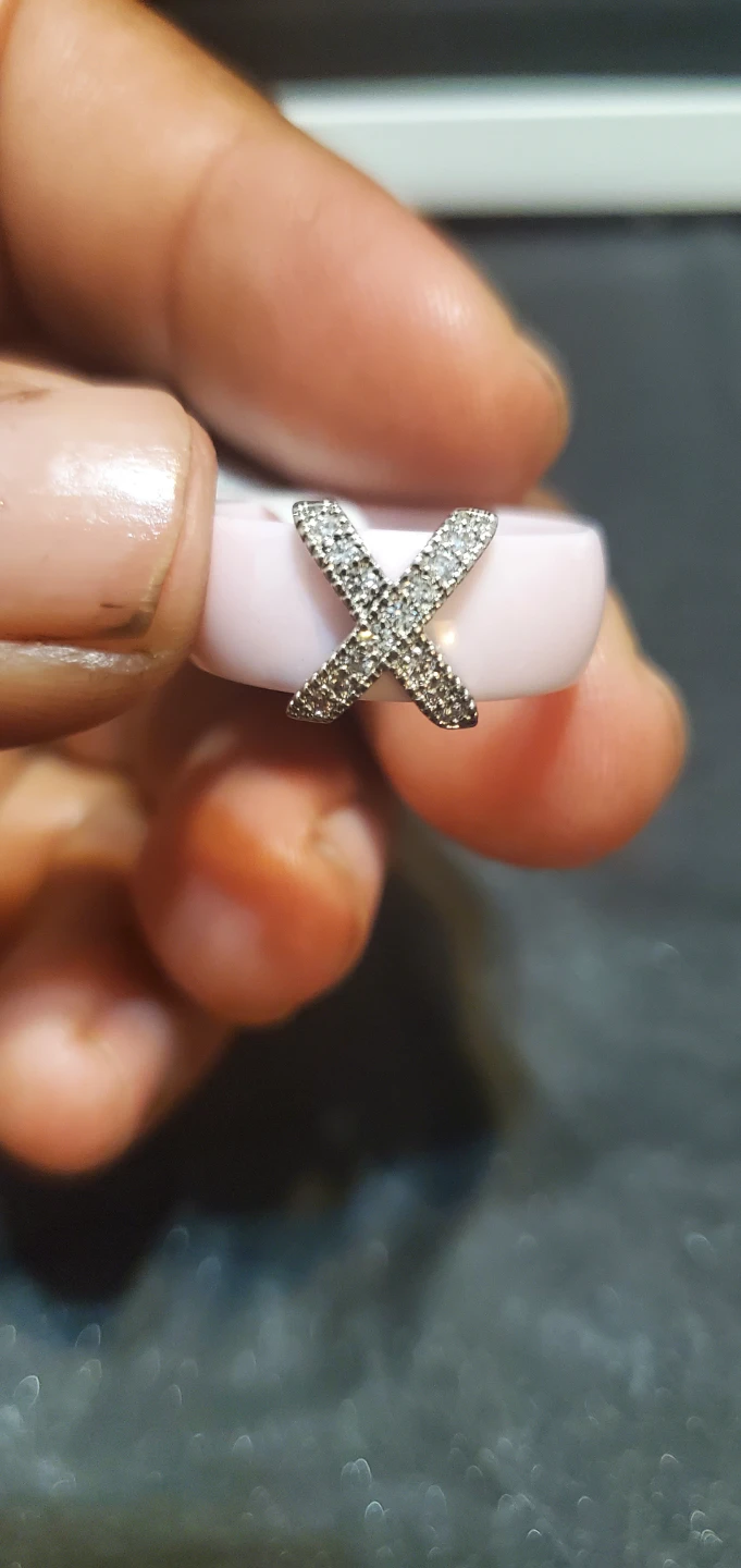 Pink Ceramic X-Design Ring Size 8 - photo 3
