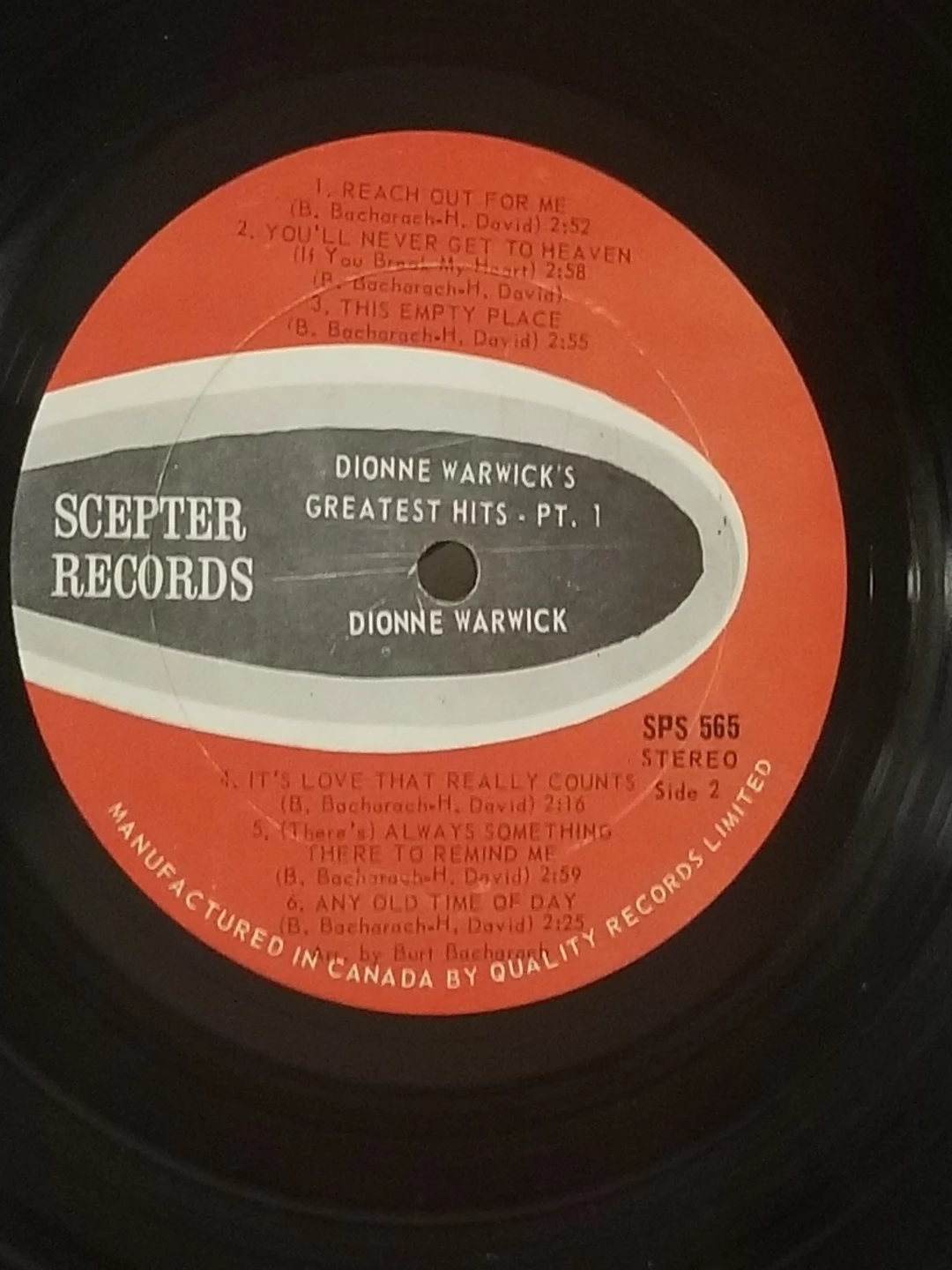 Dionne Warwick's Greatest Hits Vinyl Record - photo 2