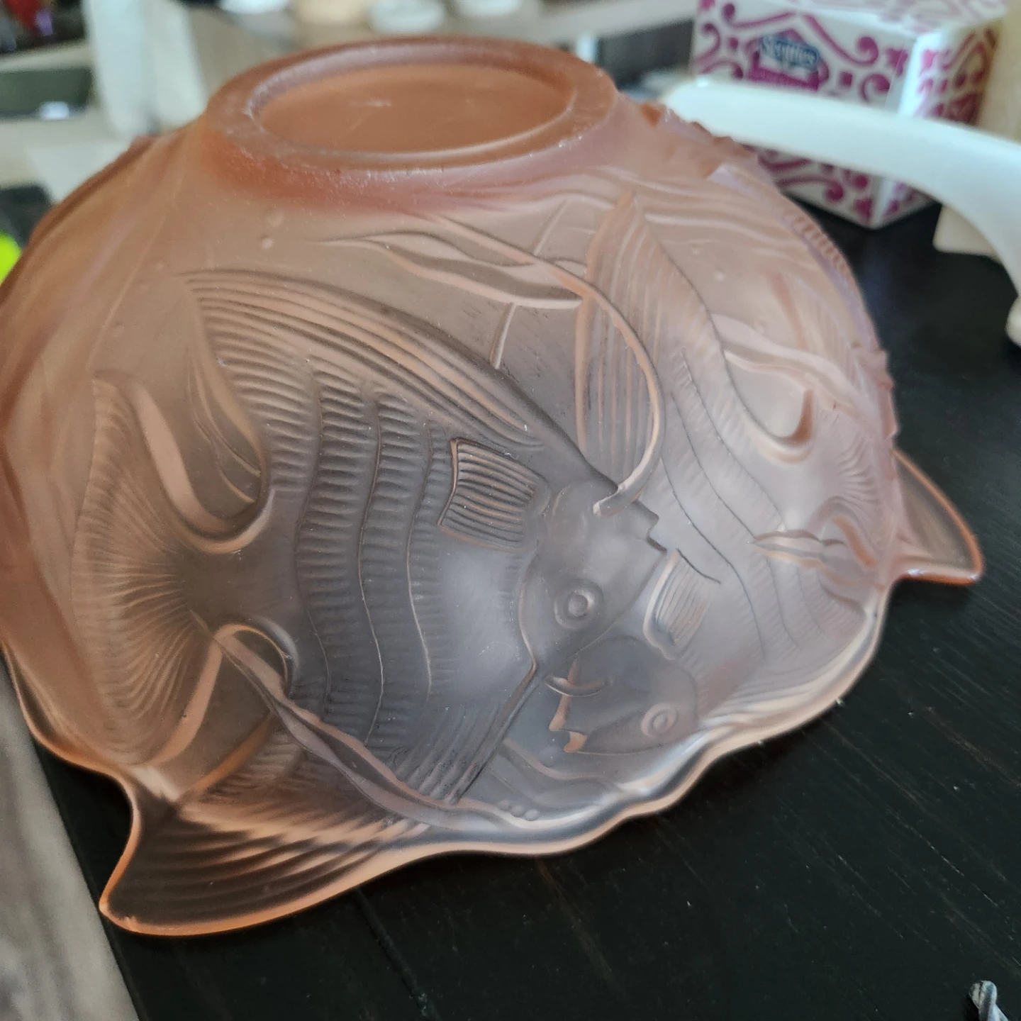 Art Deco frosted peach/pink glass - photo 3