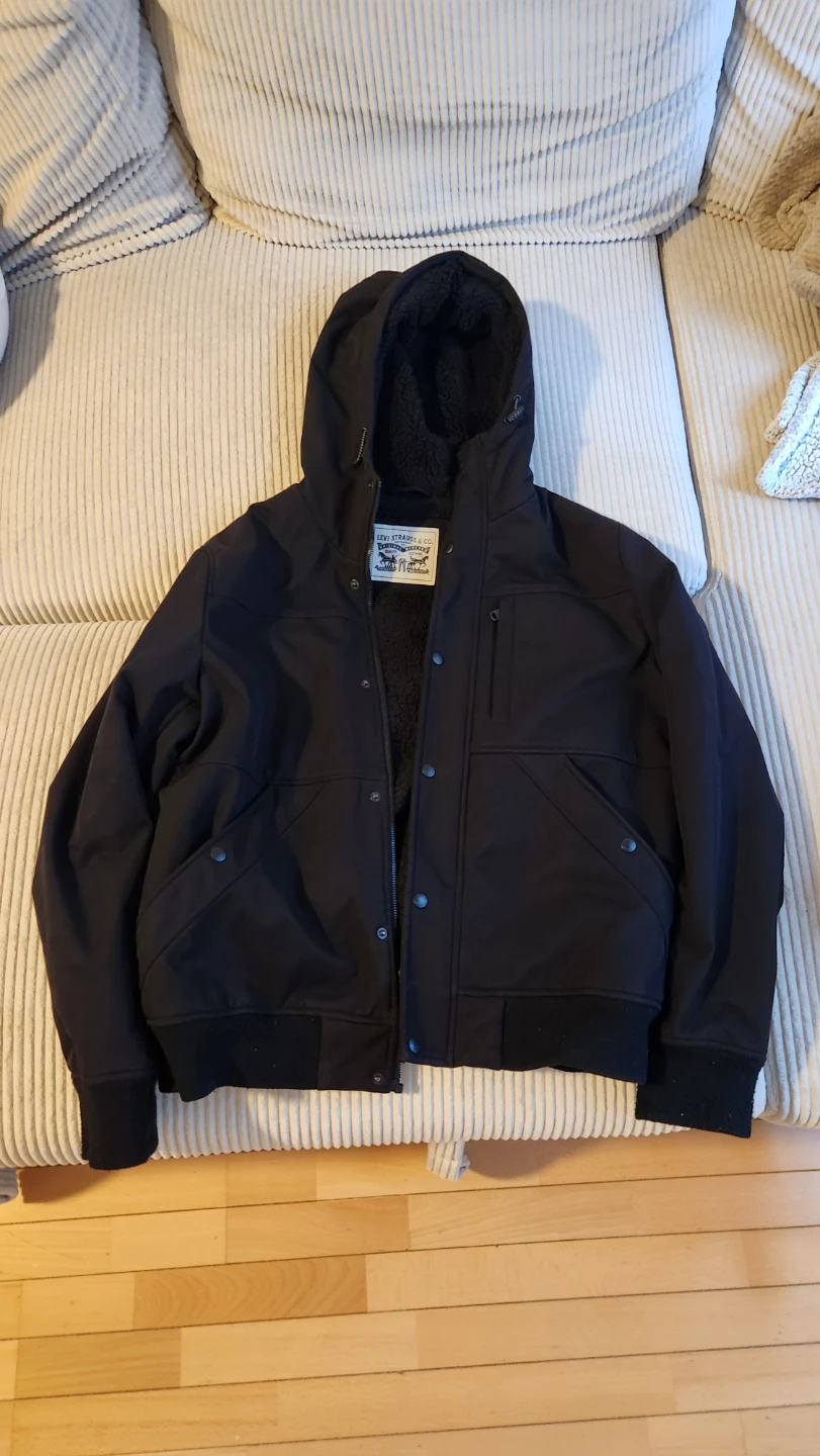 Levi's Black Sherpa-Lined Hooded Jacket