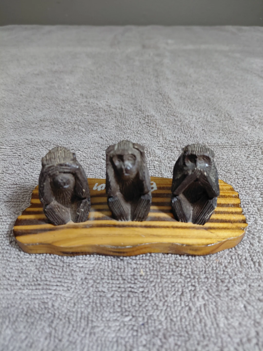 Three Wise Monkeys Wooden Figurine