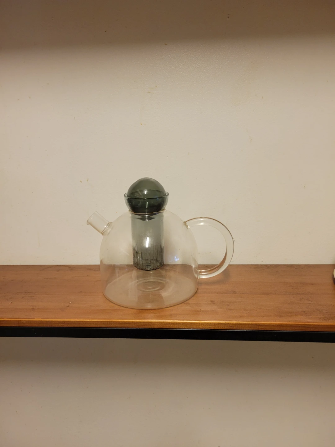 Clear Glass Teapot with Gray Filter - photo 2