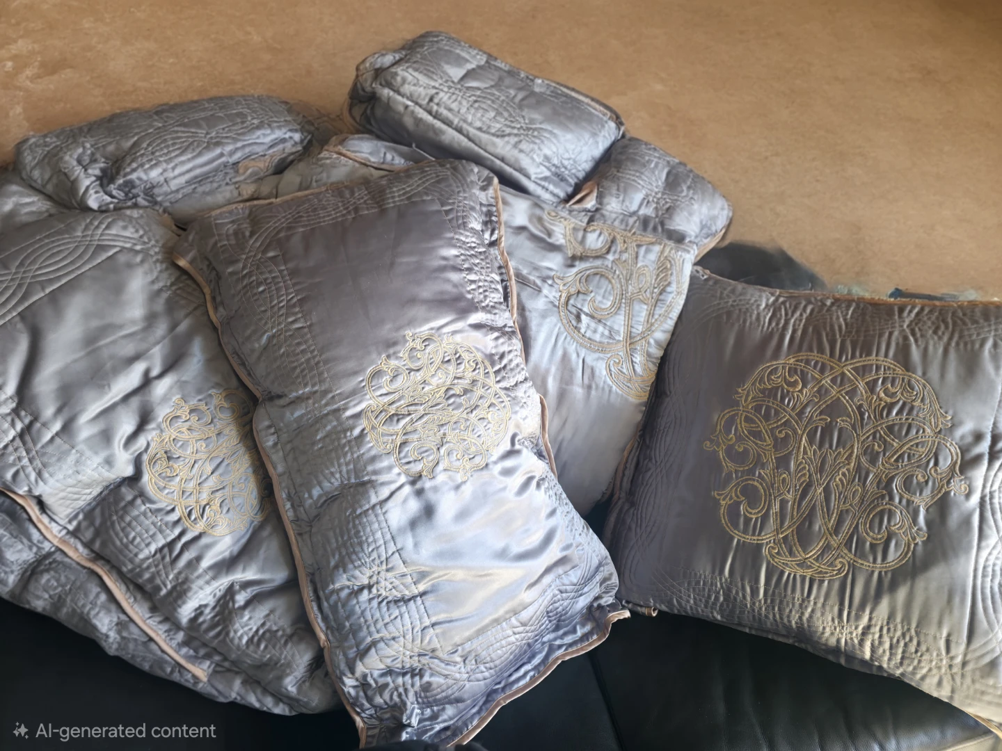 Set of Decorative Grey Throw Pillows