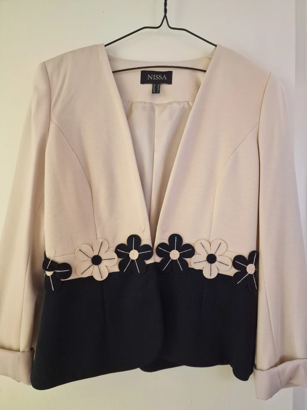 Nissa Two-Tone Floral Blazer