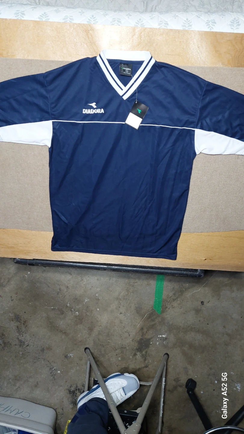 Diadora Soccer Jersey Blue and White New with Tags
