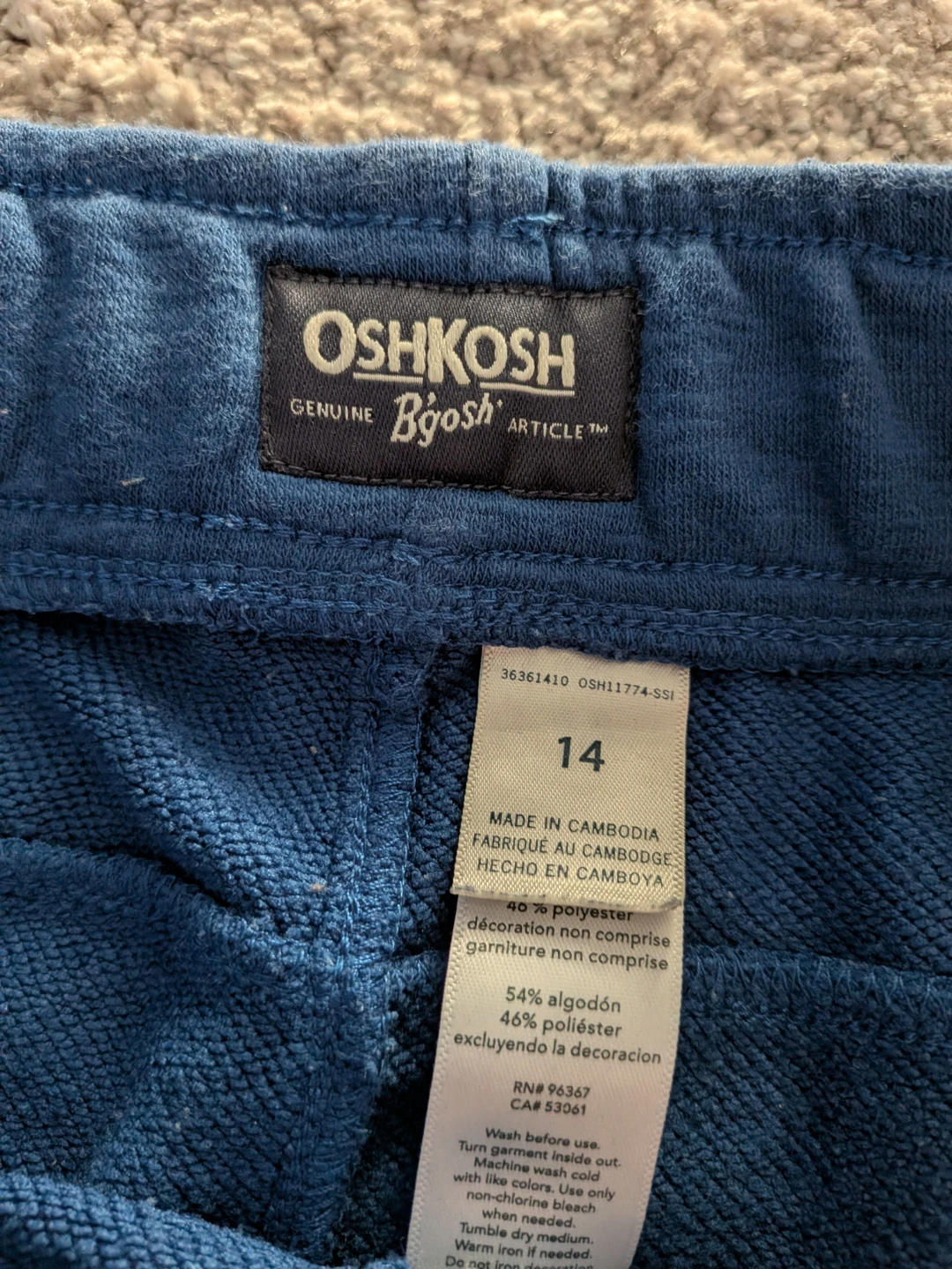 OshKosh B'gosh blue sweatpants size 14 - photo 2