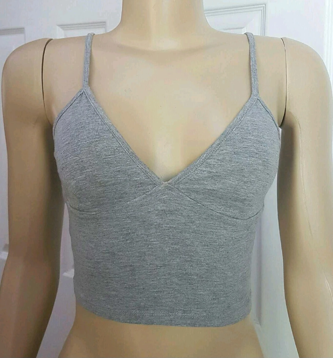 New Grey V Cut Crop Top