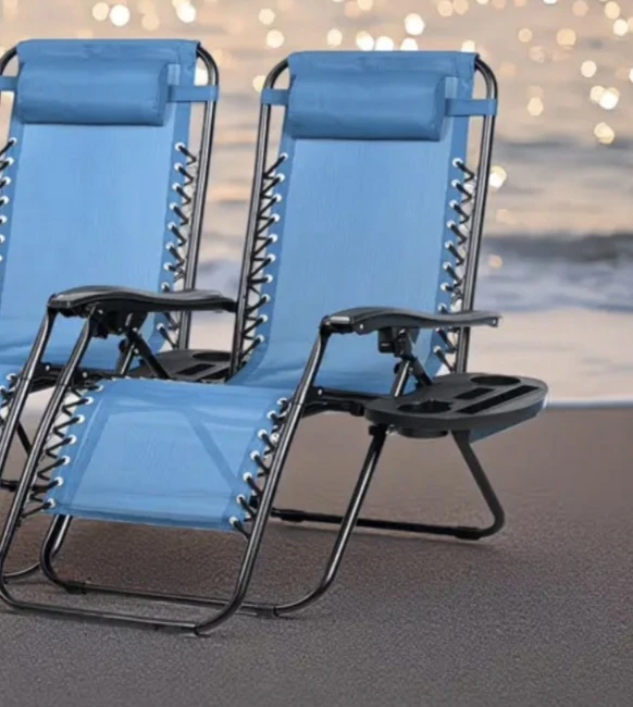 One  Blue Zero Gravity Reclining Chairs