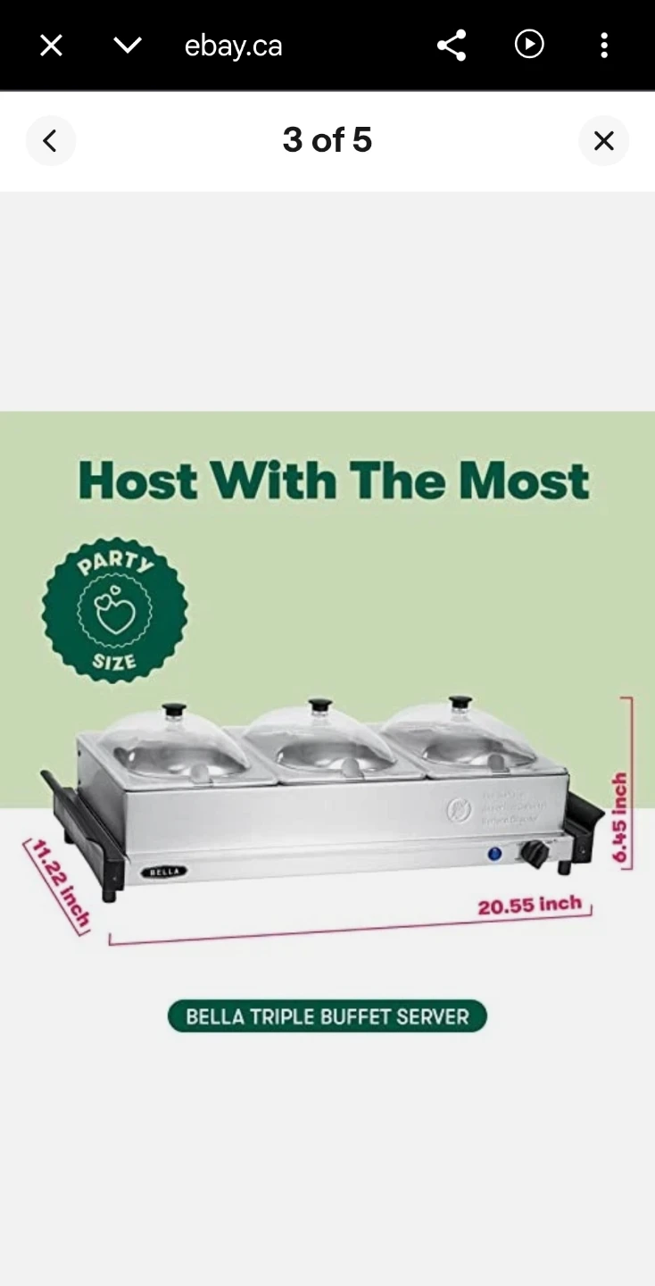Bella Triple Buffet Server & Warming Tray - photo 2