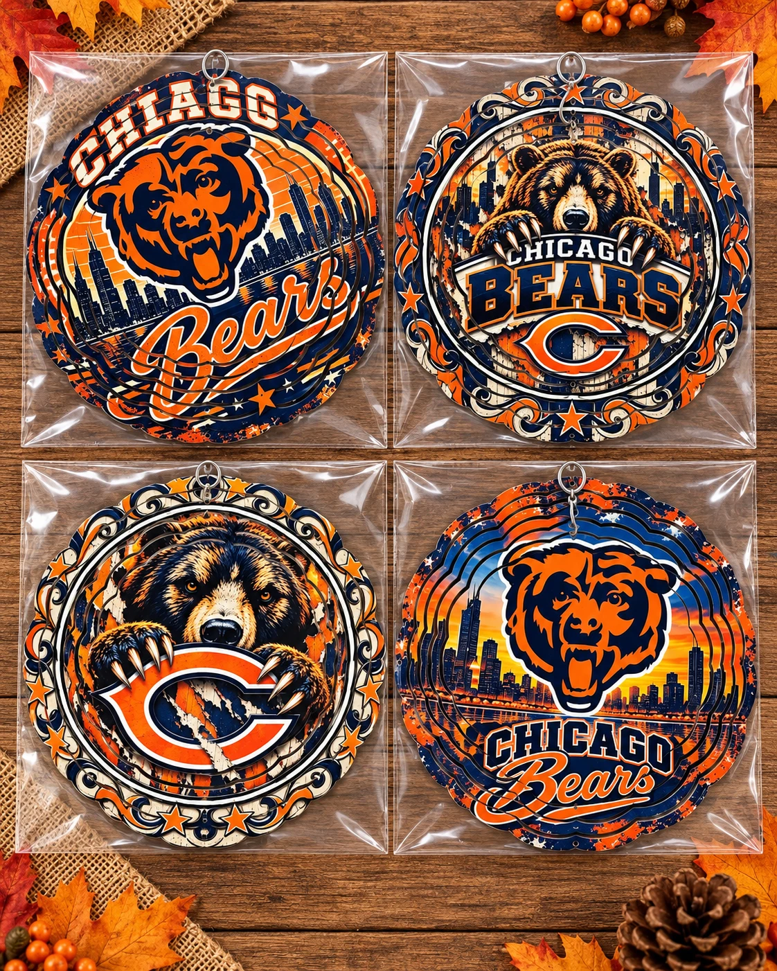 Chicago Bears Wind Spinner Decor