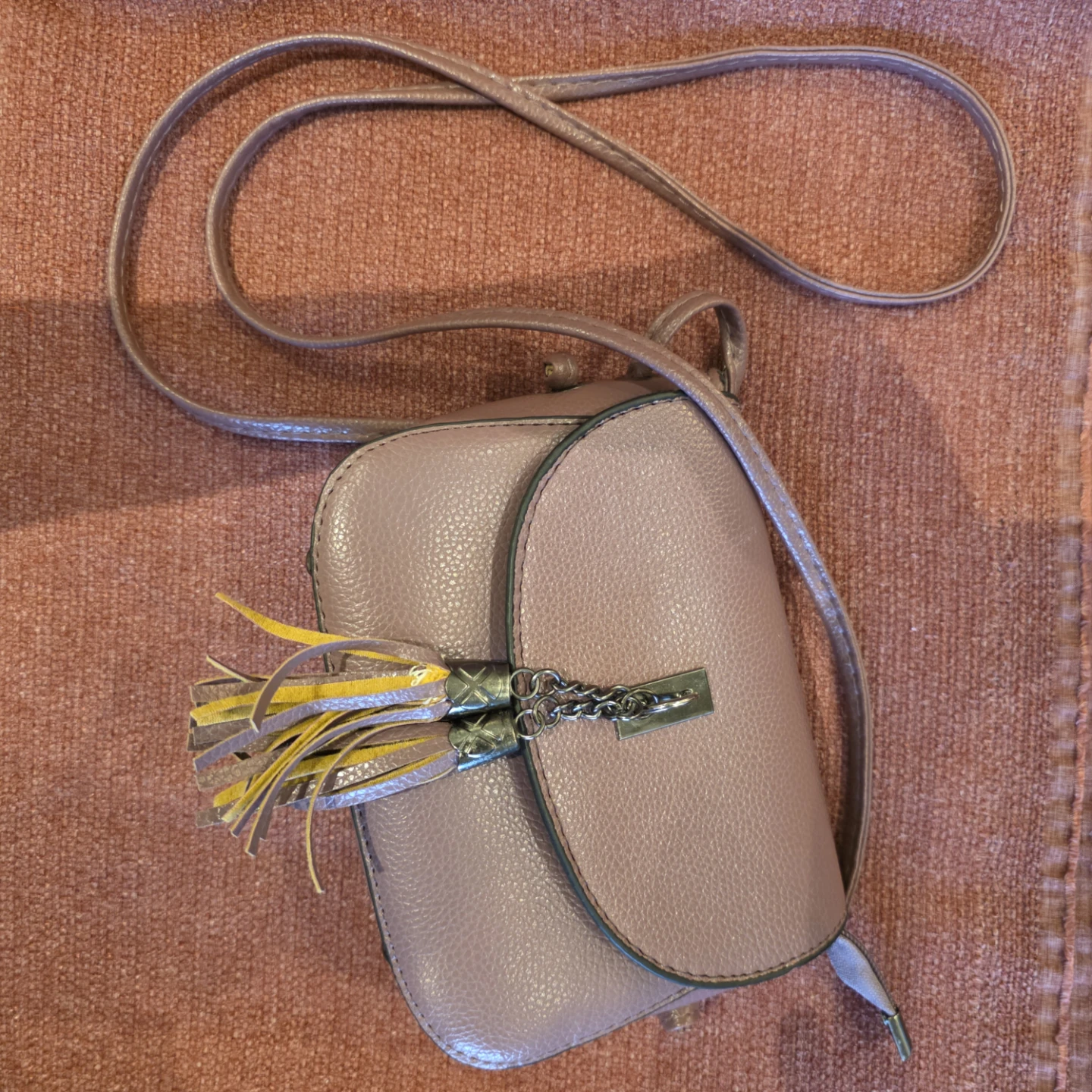 Mauve Crossbody Bag with Tassel - photo 5