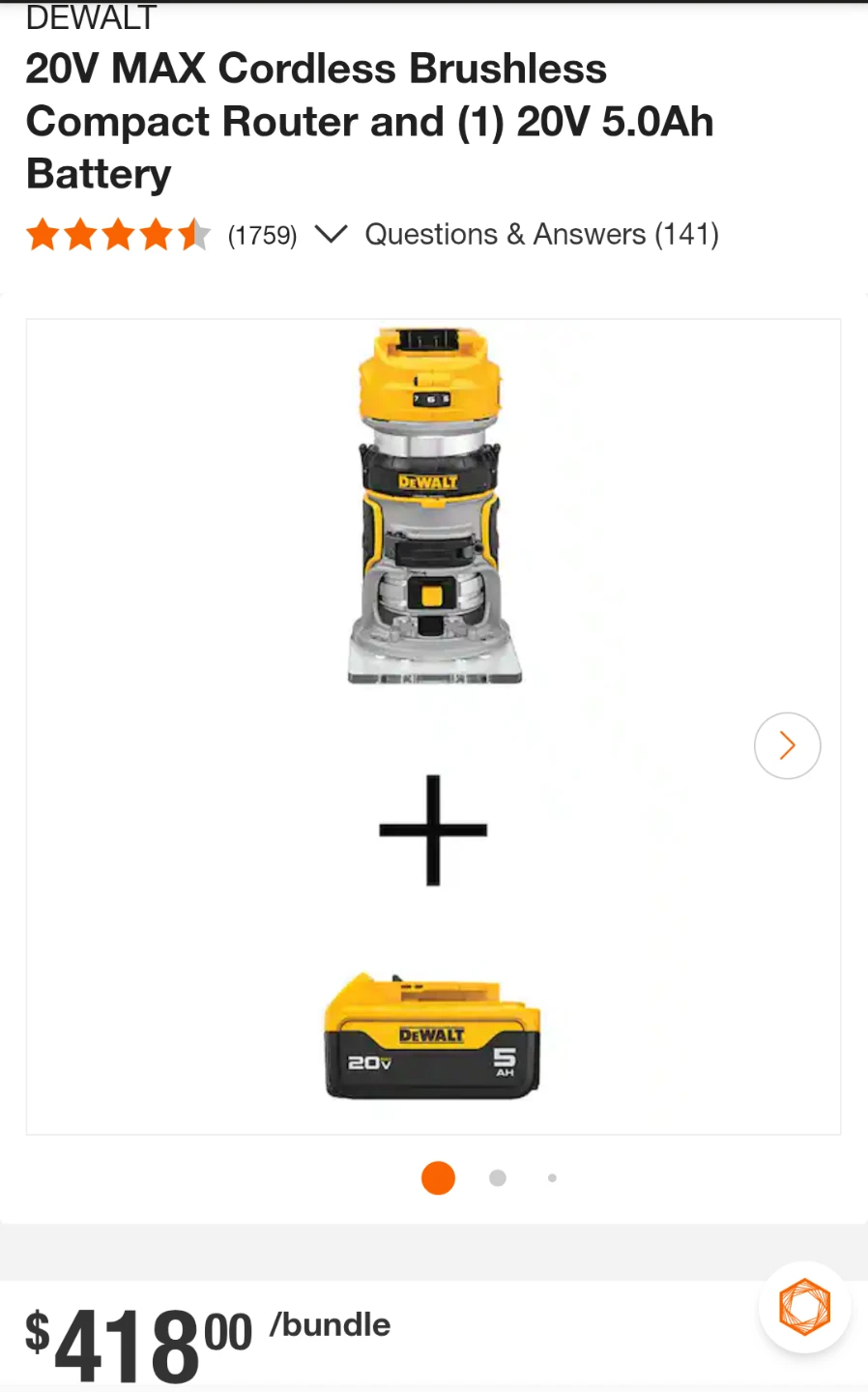 20V Max DeWalt XR Compact Router Combo Kit - photo 2