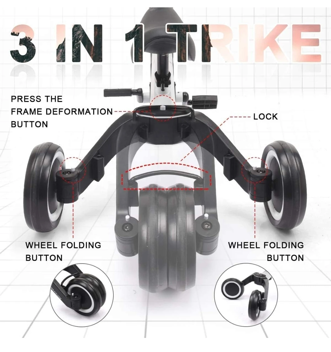 Jollito 5-in-1 Toddler Tricycle Balance Bike - photo 3