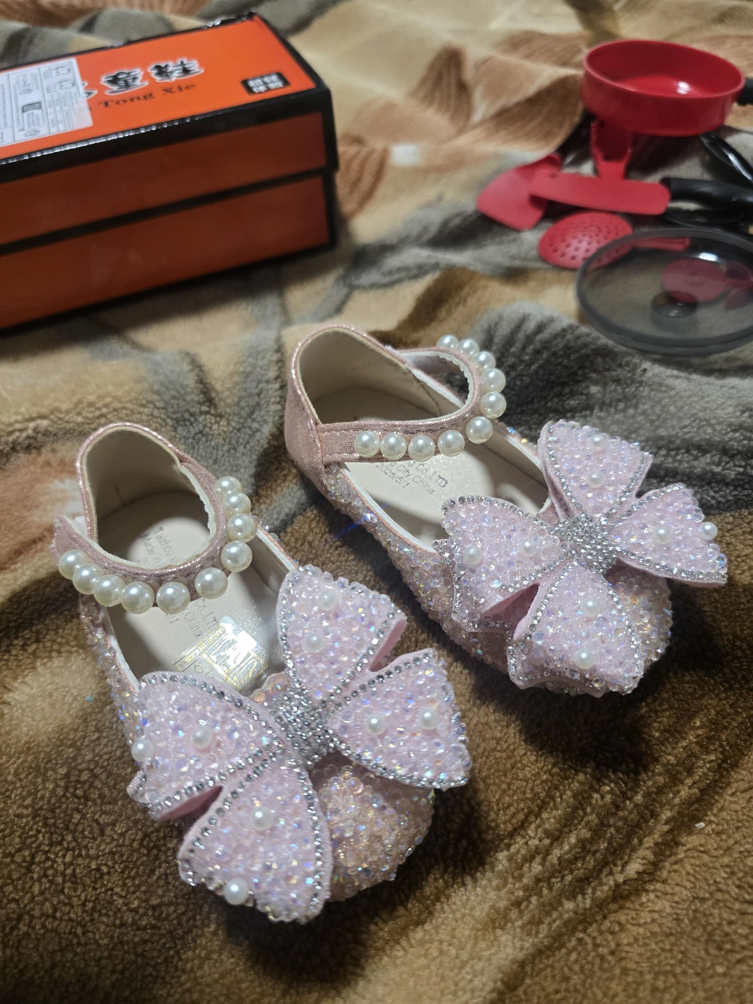Girls Pink Jewelled Dress Shoes