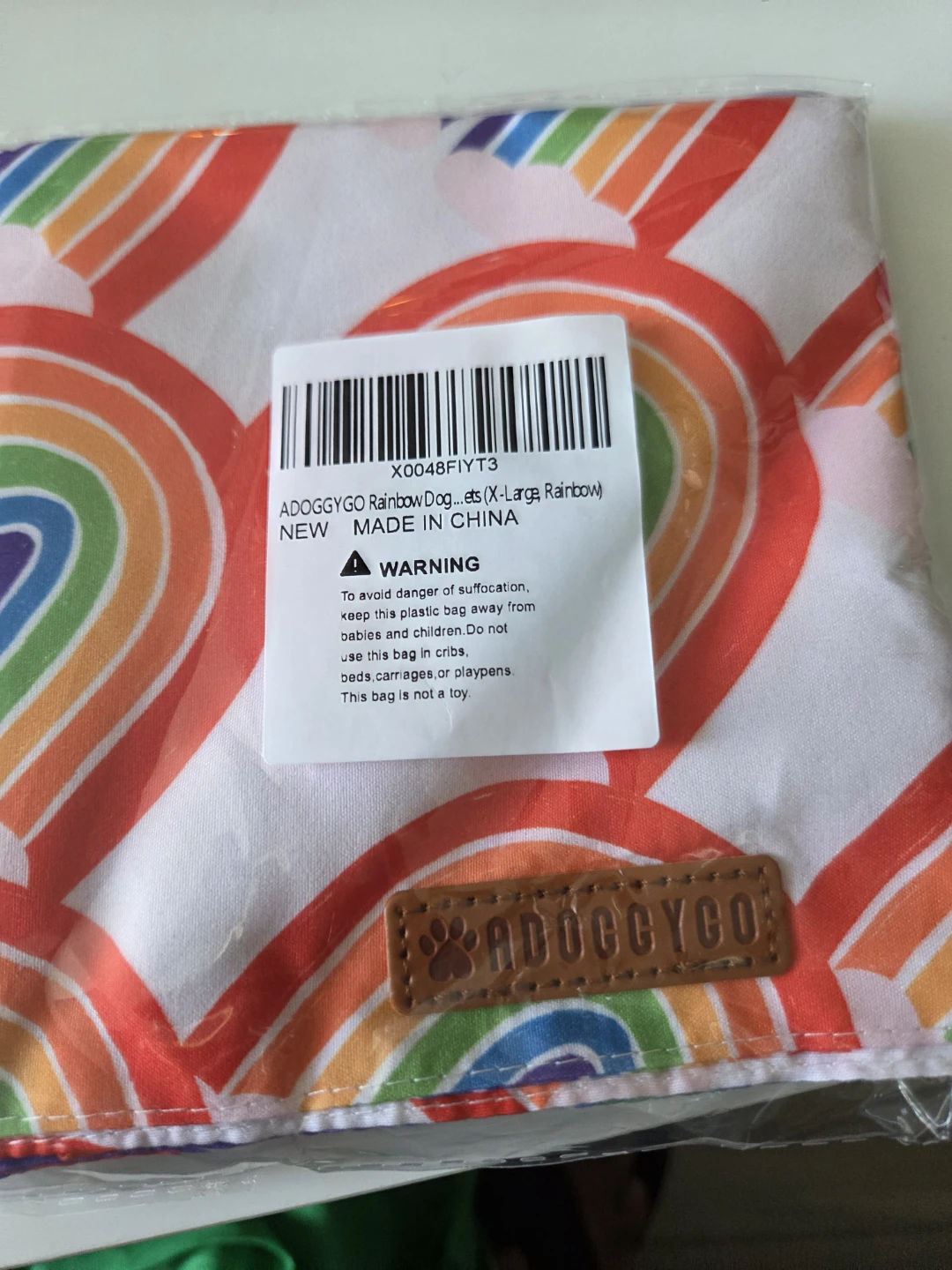 ADOGGYGO Rainbow Dog Bandana, XL