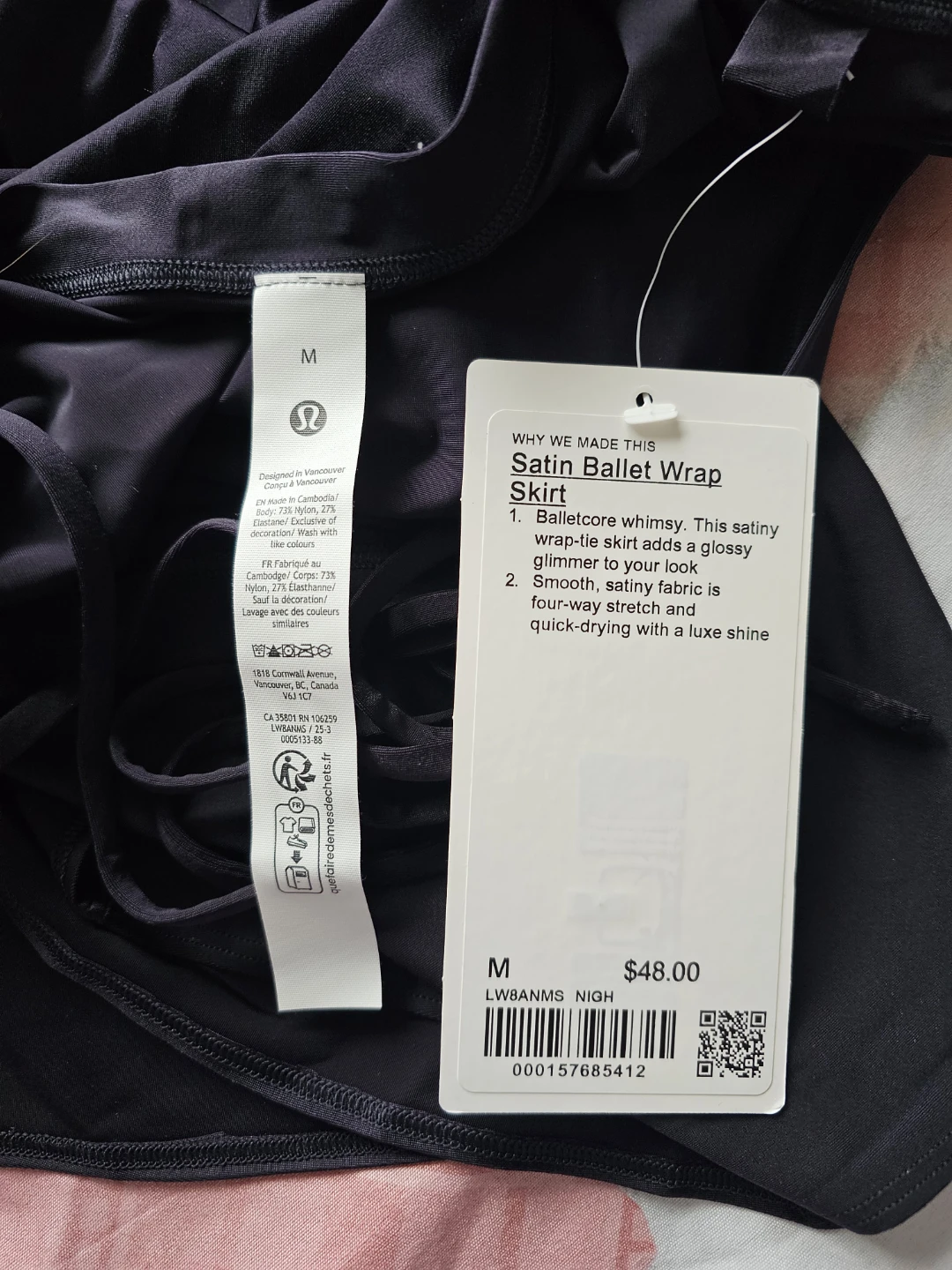 Lululemon Satin Ballet Wrap Skirt Black - photo 3