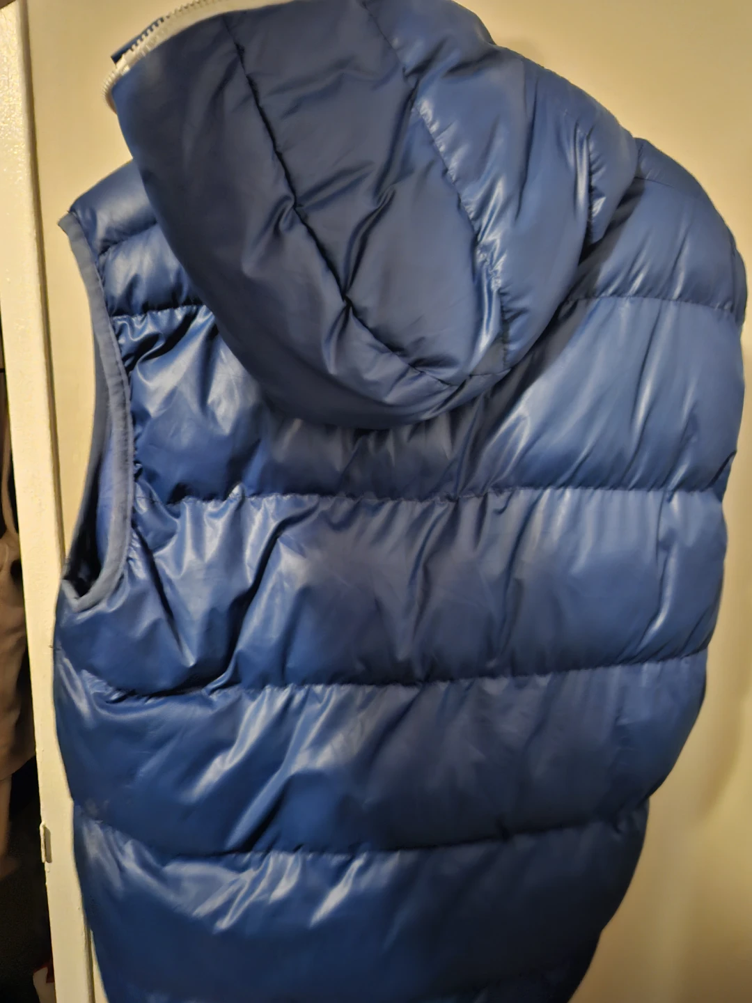 Blue Puffer Vest with Hood