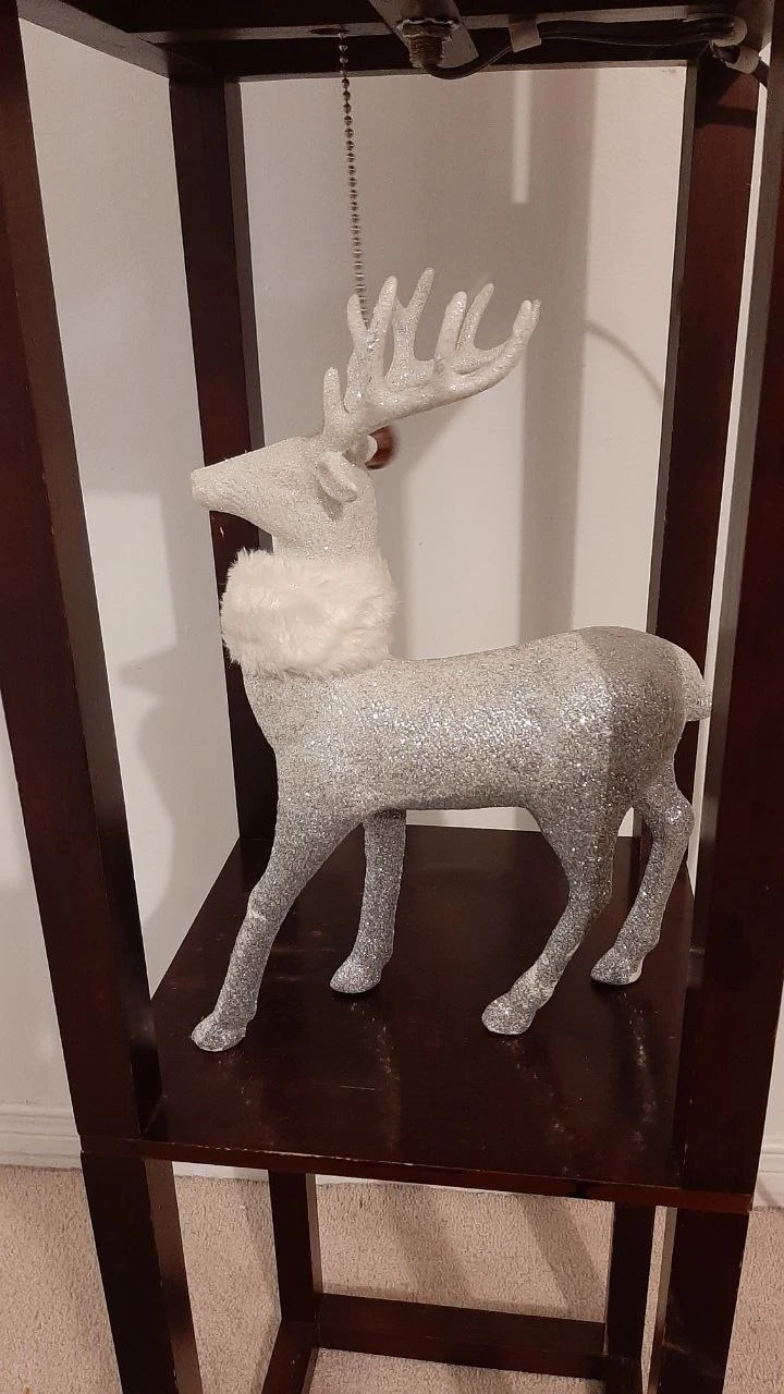 Glittery Silver Reindeer Christmas Decor - photo 3