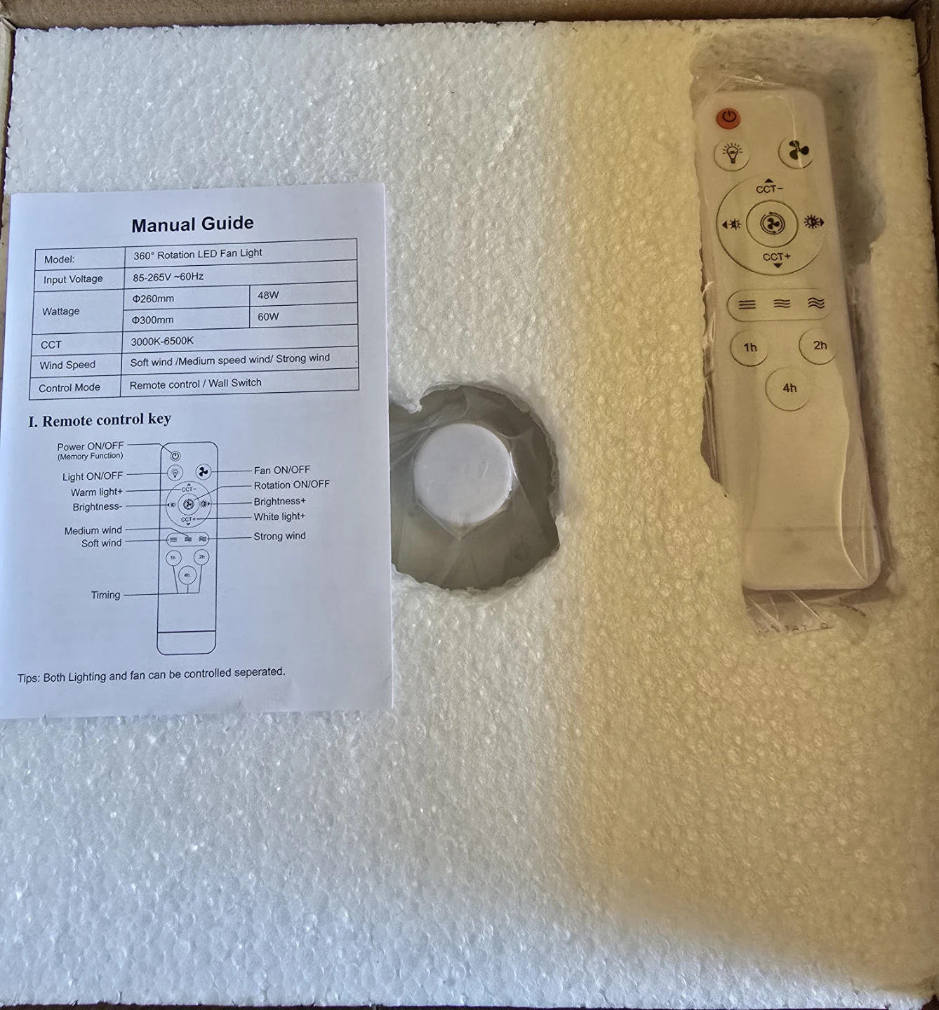 LED Ceiling Fan Light 360° Rotation - photo 3