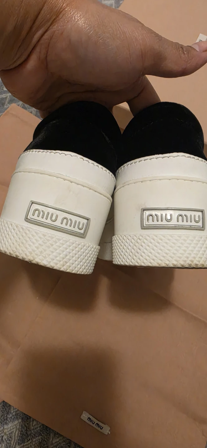 Miu Miu Crystal Embellished Platform Sneakers - photo 5