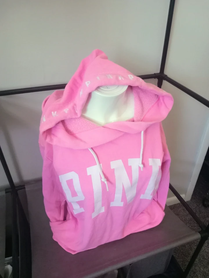 Victoria's Secret Pink Campus Hoodie Surfer Hot Pink Logo XS - photo 2