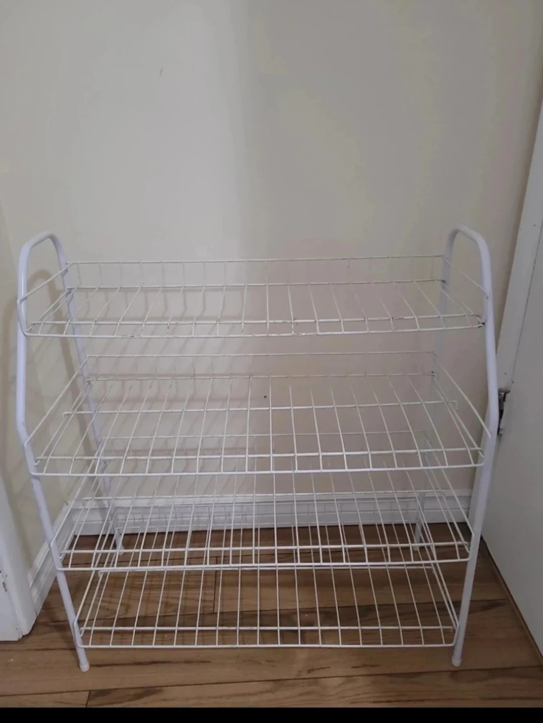 White 4-Tier Metal Wire Shoe Rack