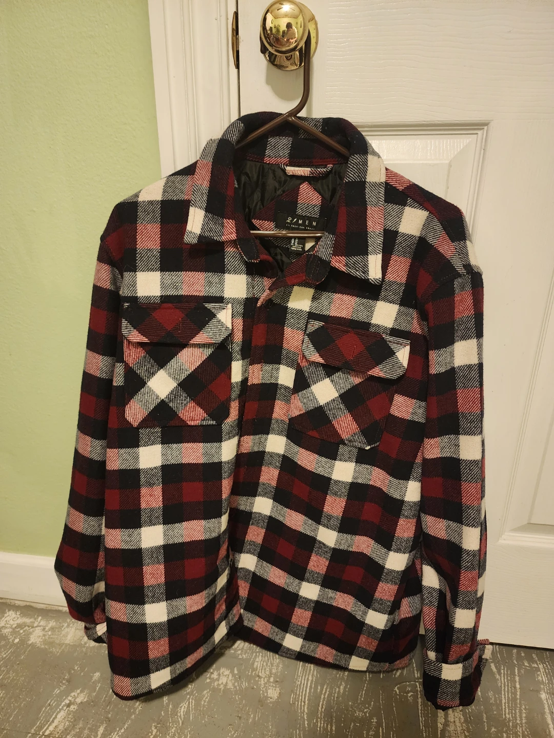 Plaid shirt with quilted liner