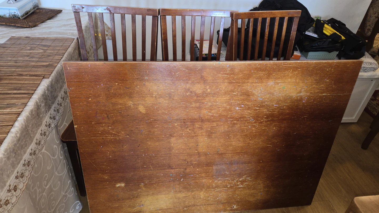 Wooden dining table set with 3 chairs - photo 3