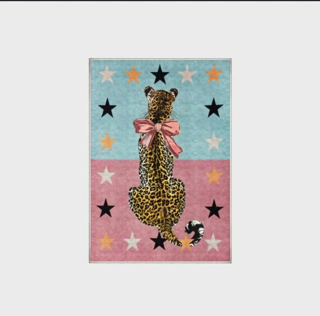 Vintage Boho Pink Leopard Skin Rugs 4ftx6ft Washable - photo 3