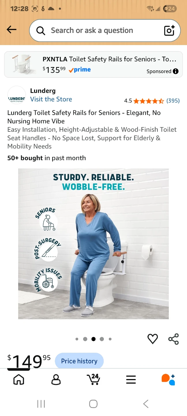Lunderg Toilet Safety Rails for Seniors - photo 4