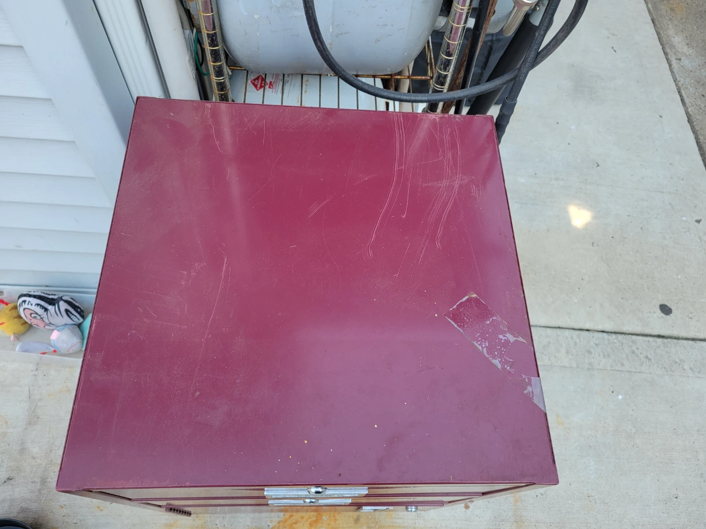 Burgundy Metal Storage Cabinet - photo 2